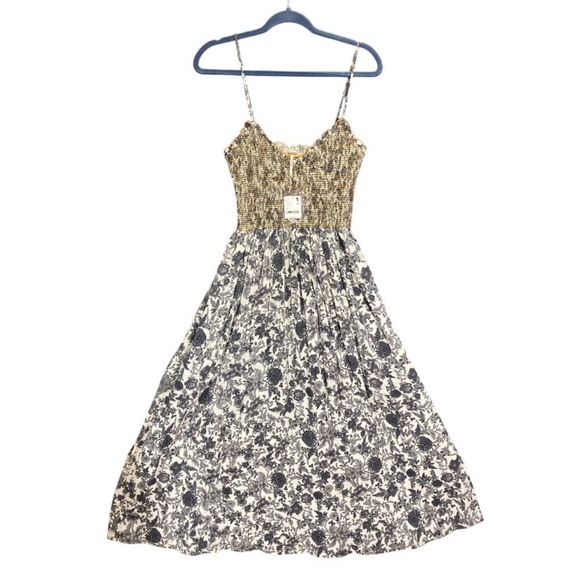 Free People Sweet Nothings Smocked Floral Gauze Midi Dress - Picture 4 of 6